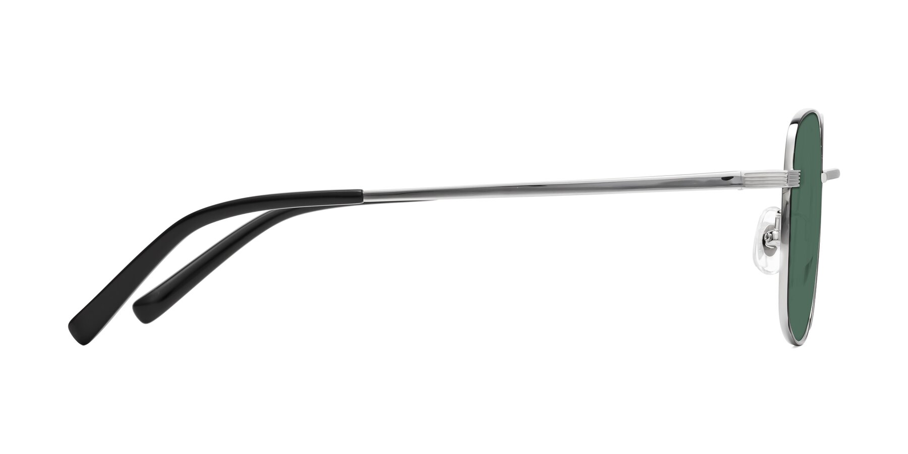 Side of Newman in Black-Silver with Green Polarized Lenses