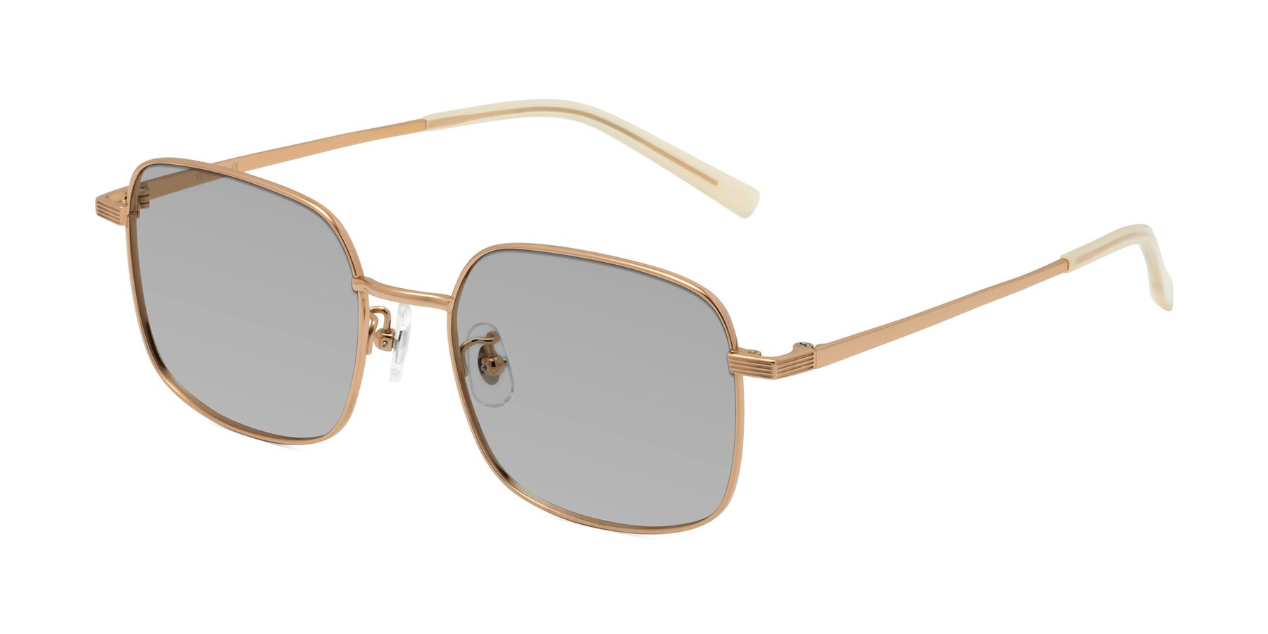 Angle of Newman in Rose Gold with Light Gray Tinted Lenses