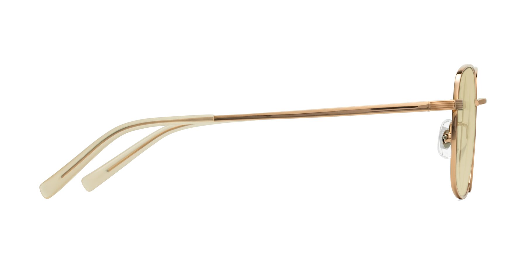 Side of Newman in Rose Gold with Light Champagne Tinted Lenses