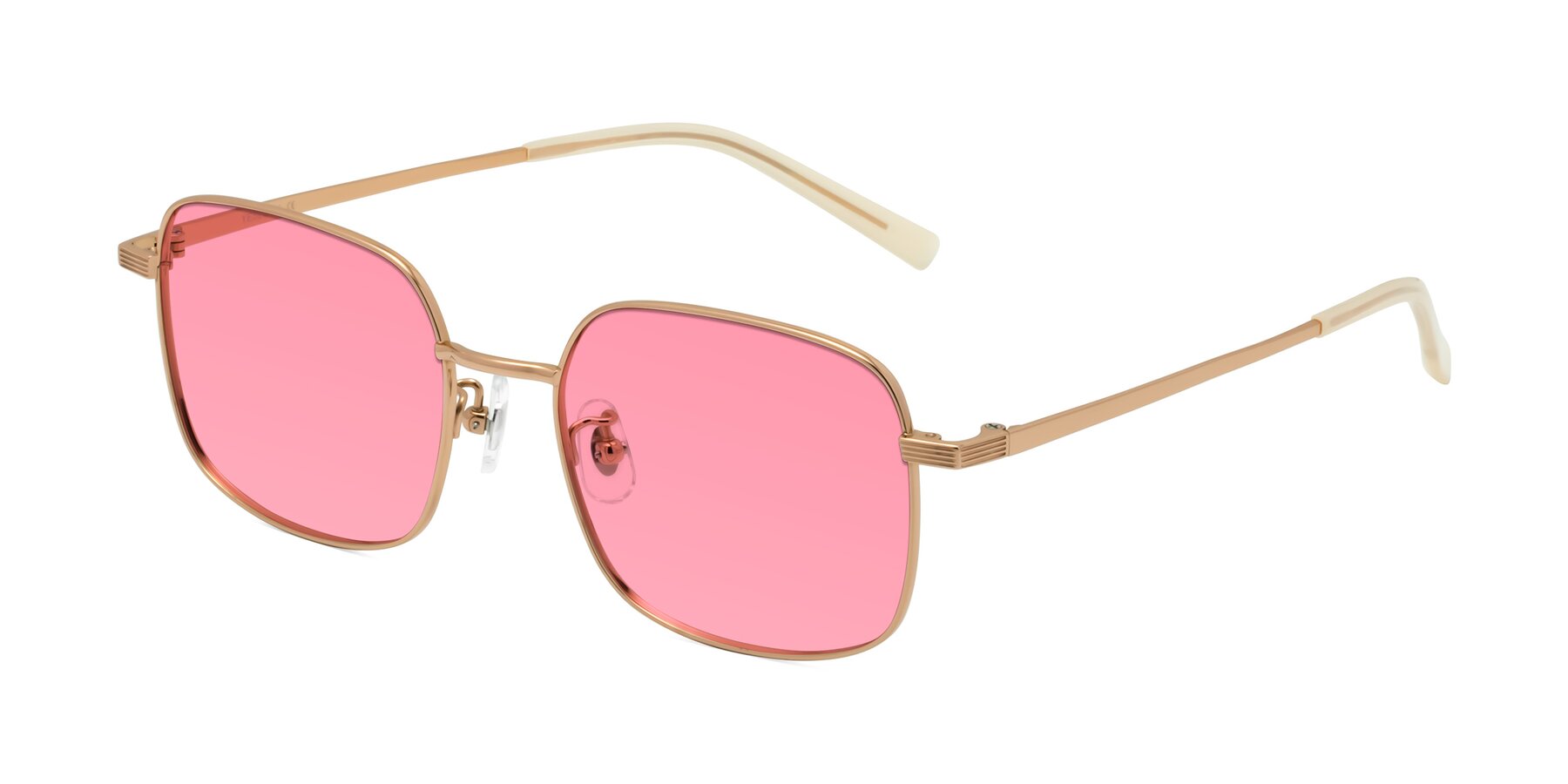 Angle of Newman in Rose Gold with Pink Tinted Lenses