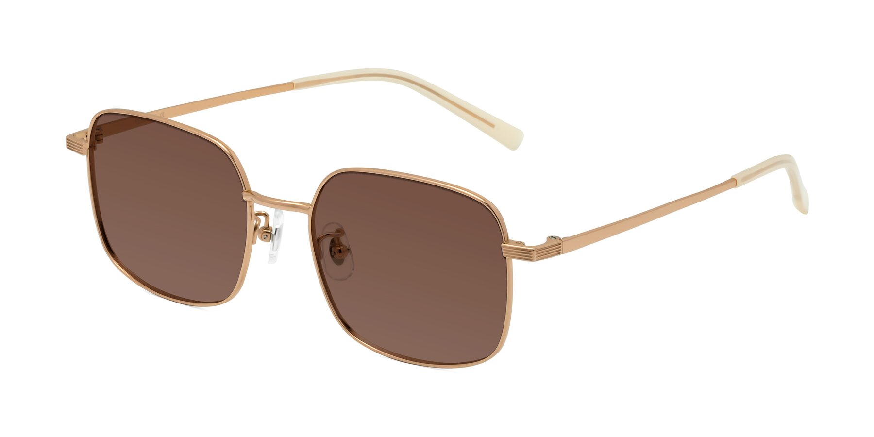 Angle of Newman in Rose Gold with Brown Tinted Lenses