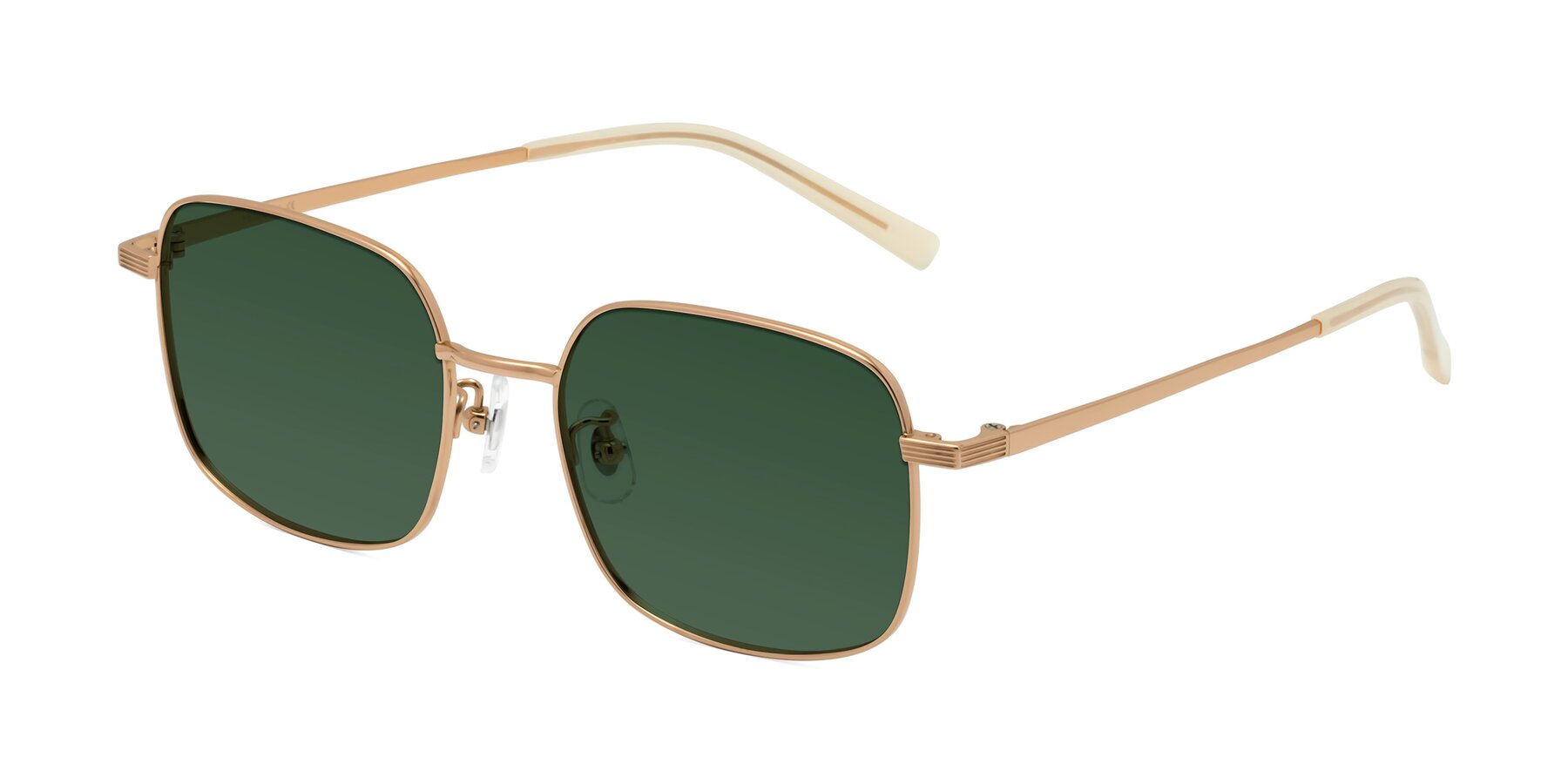 Angle of Newman in Rose Gold with Green Tinted Lenses