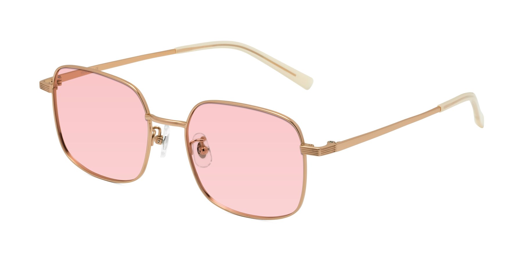Angle of Newman in Rose Gold with Light Garnet Tinted Lenses