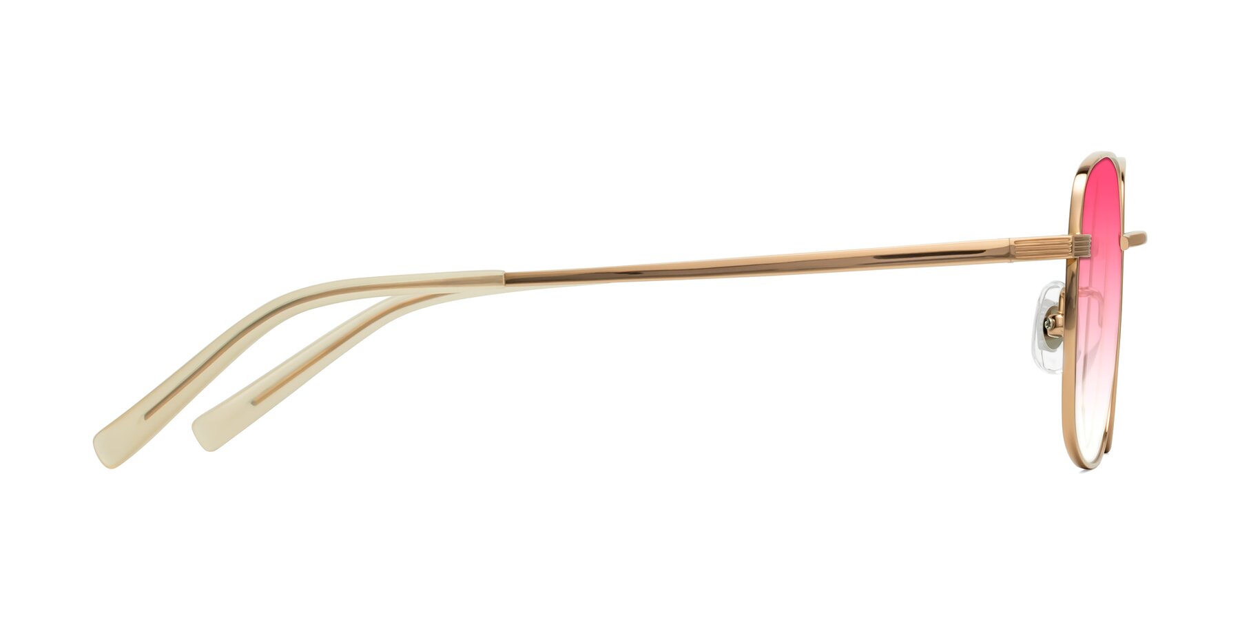 Side of Newman in Rose Gold with Pink Gradient Lenses