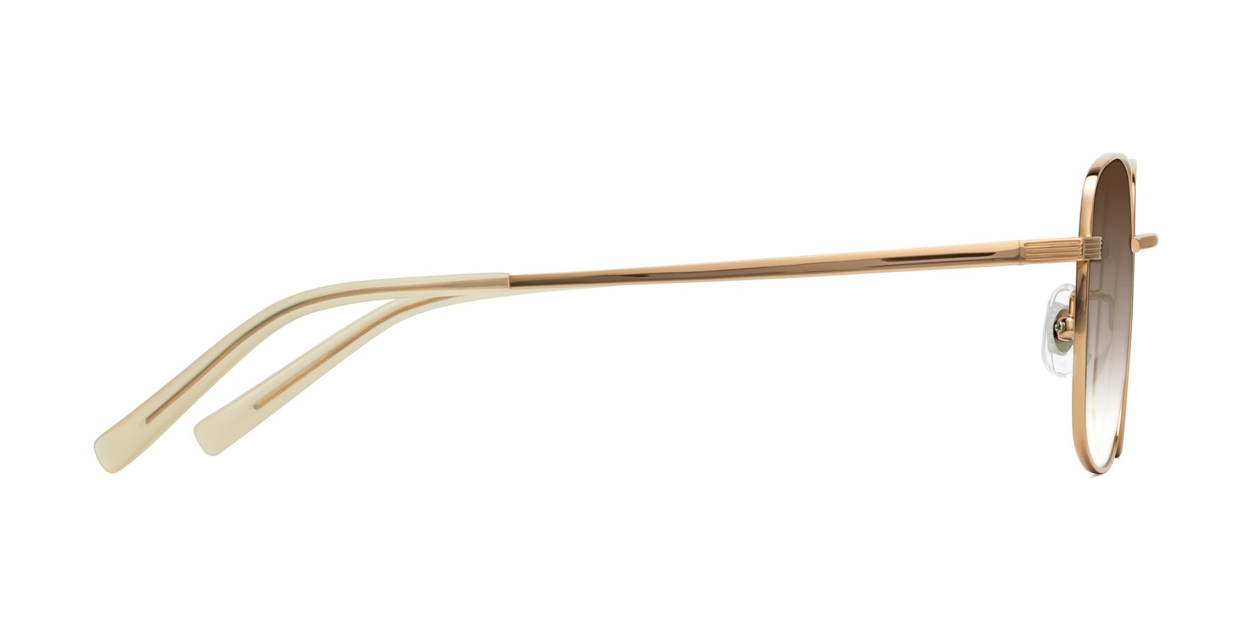 Side of Newman in Rose Gold with Brown Gradient Lenses
