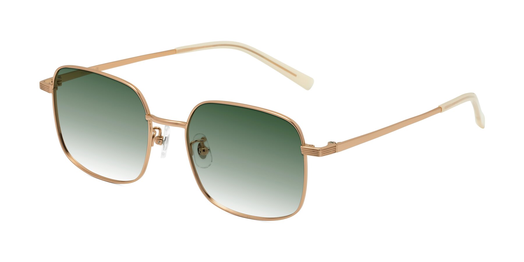 Angle of Newman in Rose Gold with Green Gradient Lenses
