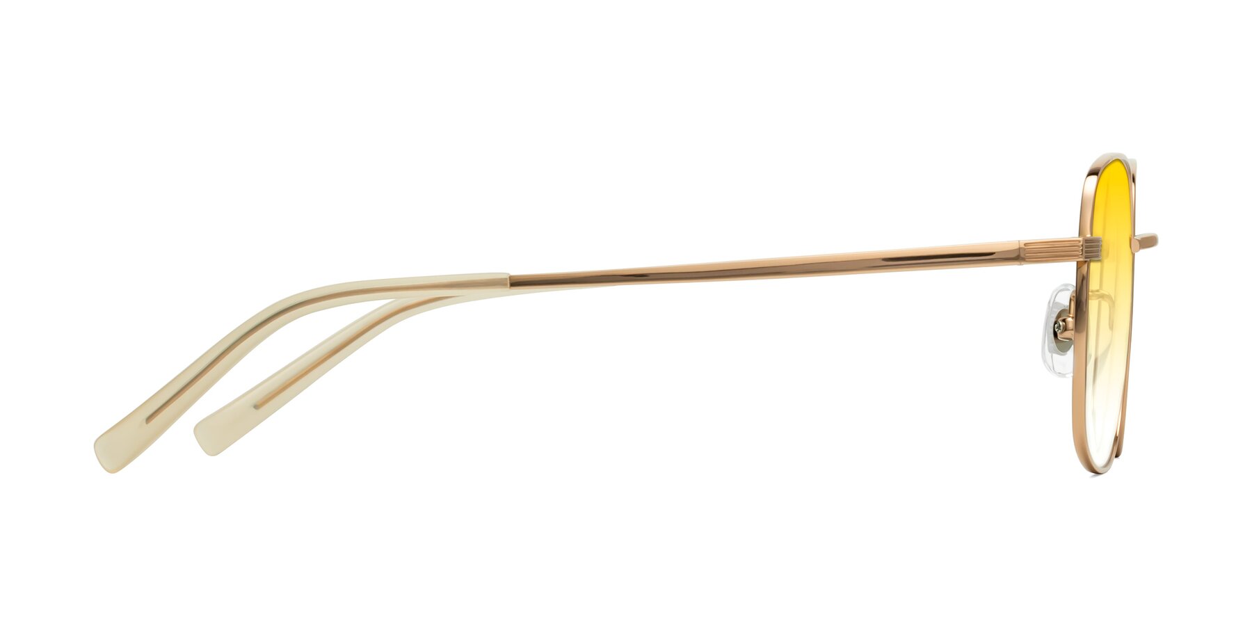 Side of Newman in Rose Gold with Yellow Gradient Lenses