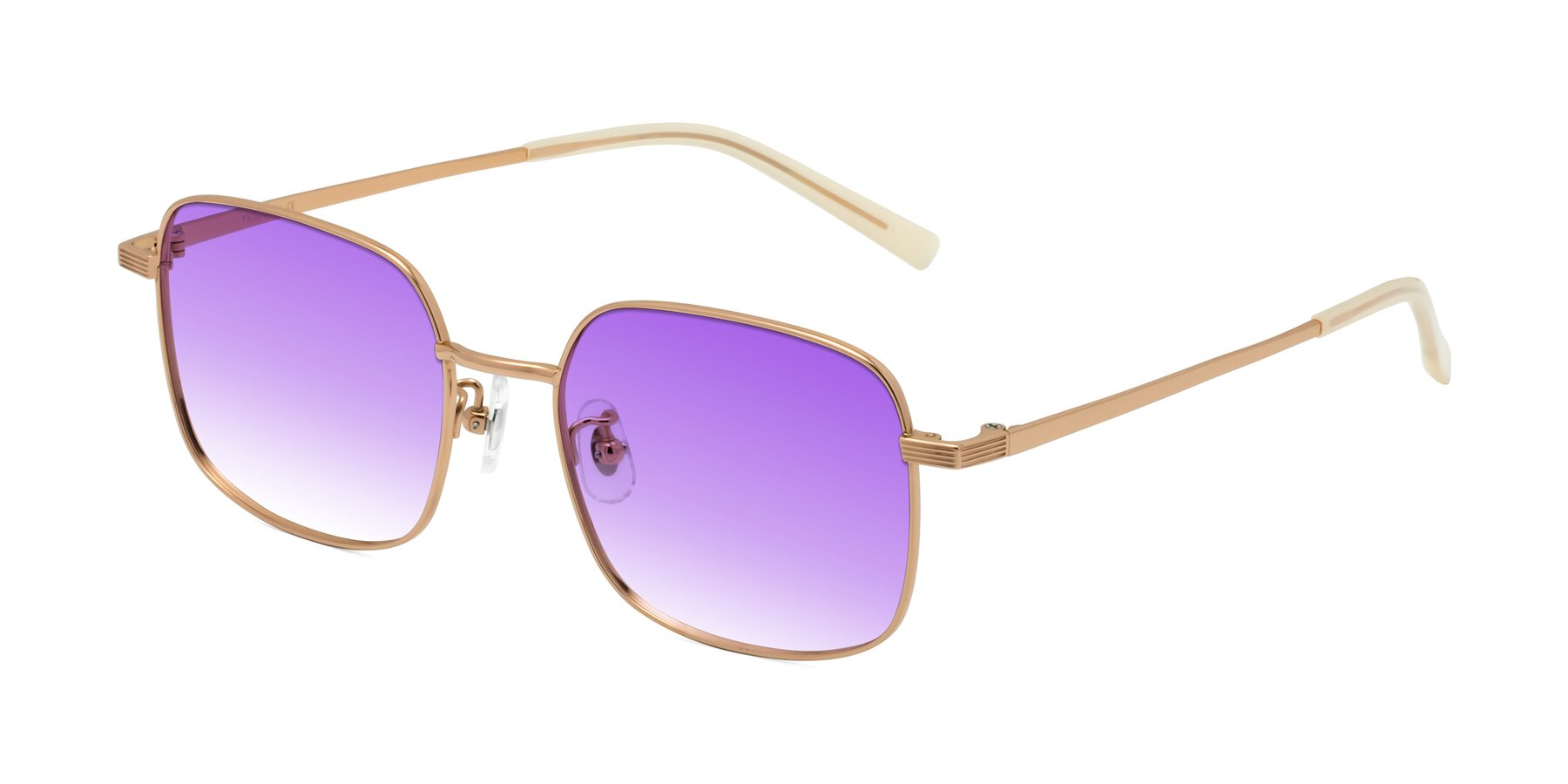 Angle of Newman in Rose Gold with Purple Gradient Lenses