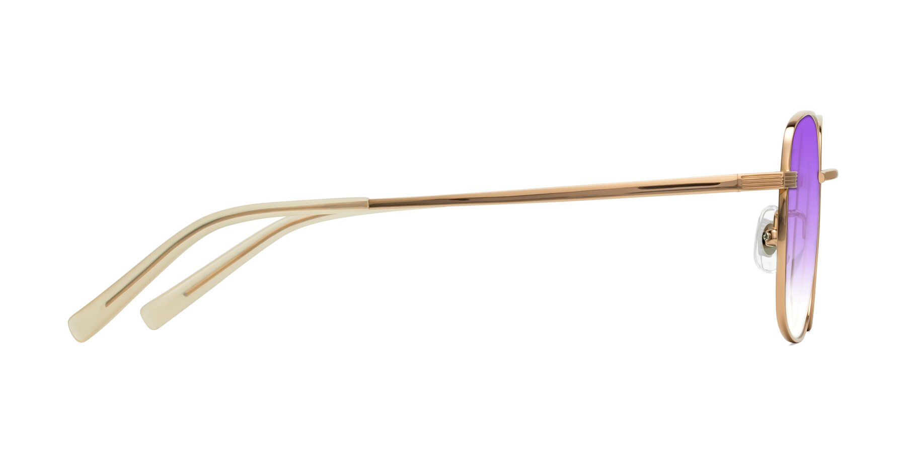 Side of Newman in Rose Gold with Purple Gradient Lenses
