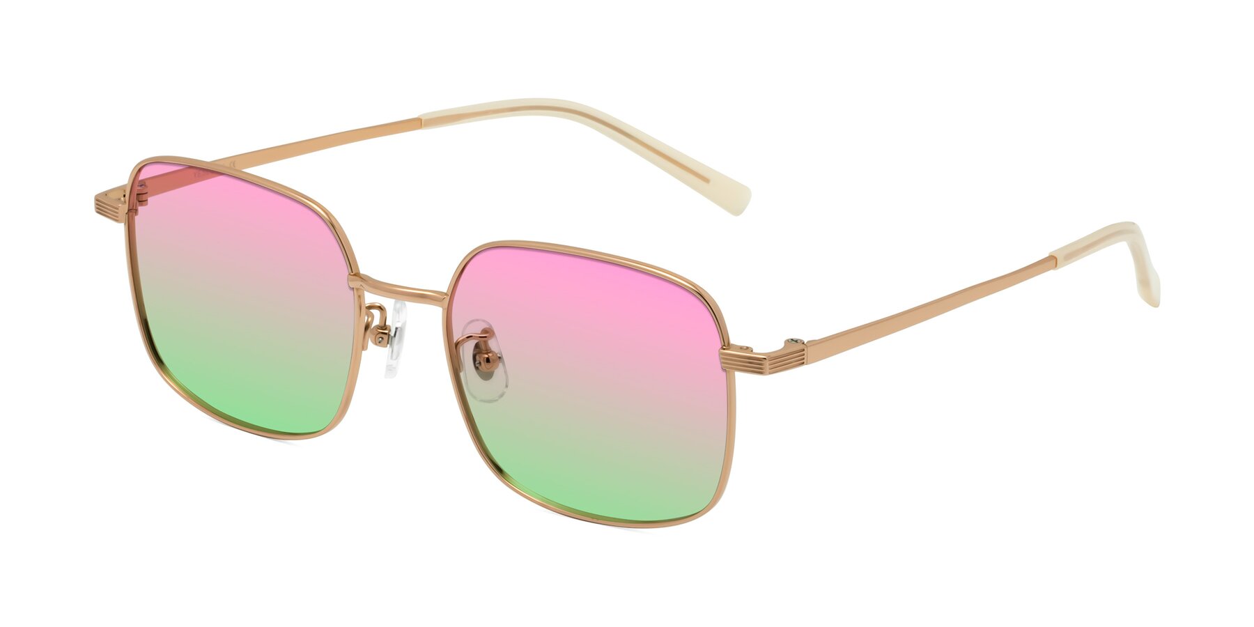 Angle of Newman in Rose Gold with Pink / Green Gradient Lenses