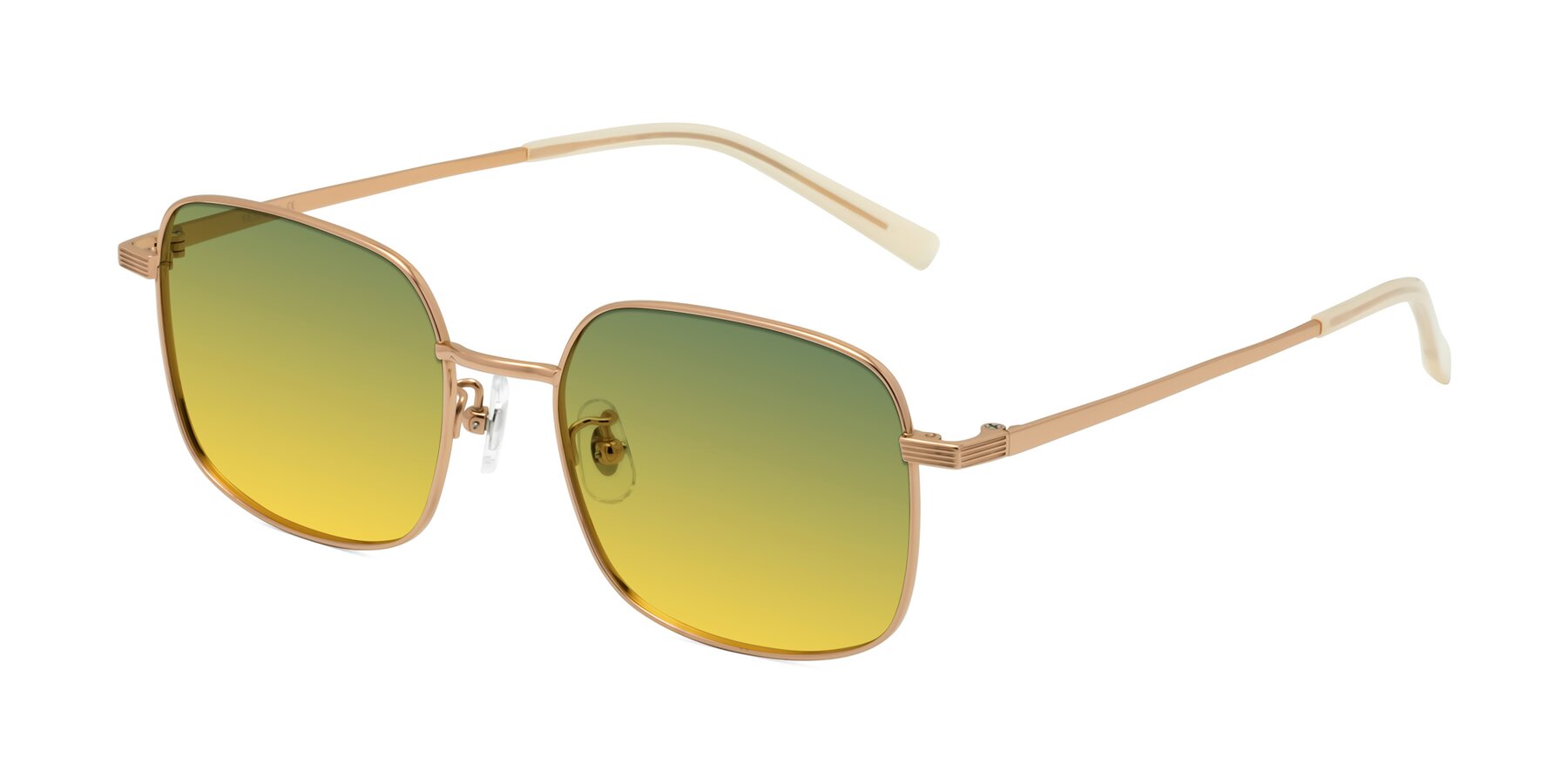 Angle of Newman in Rose Gold with Green / Yellow Gradient Lenses