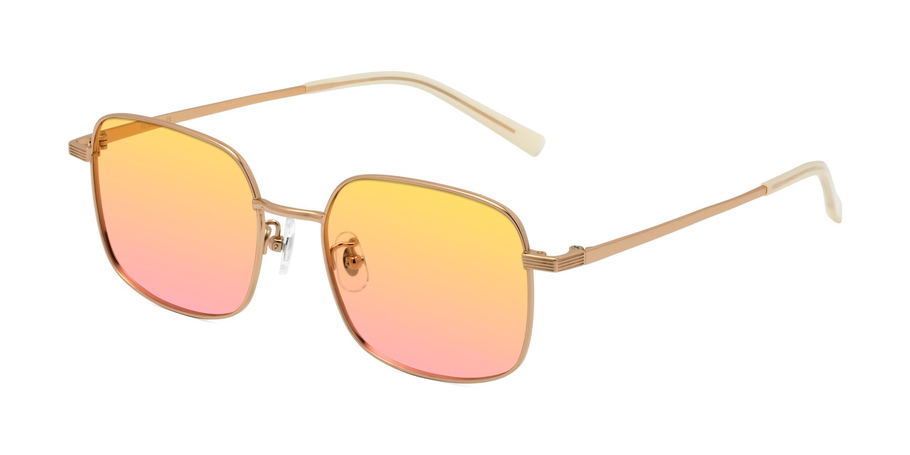 Angle of Newman in Rose Gold with Yellow / Pink Gradient Lenses