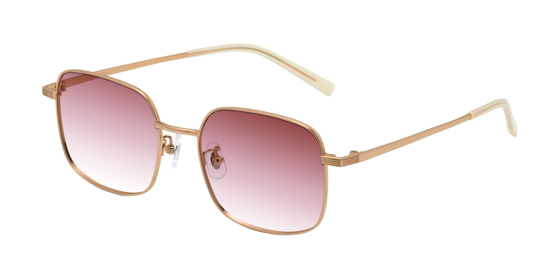 Angle of Newman in Rose Gold with Garnet Gradient Lenses