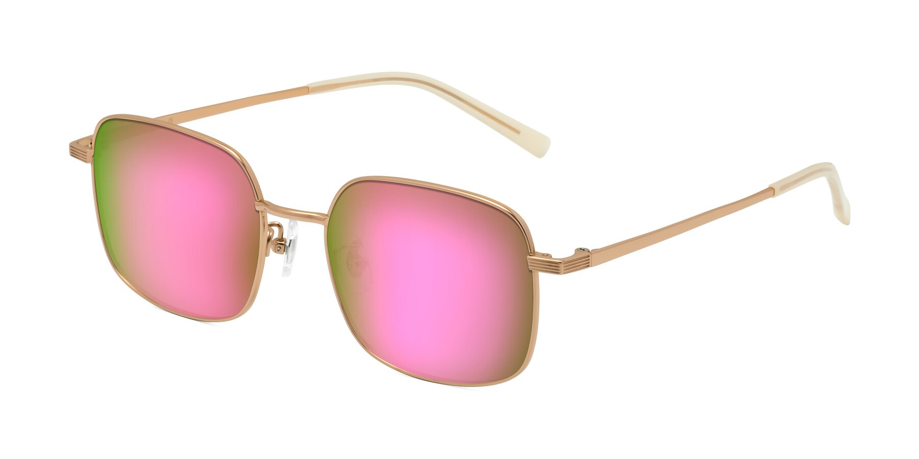 Angle of Newman in Rose Gold with Pink Mirrored Lenses