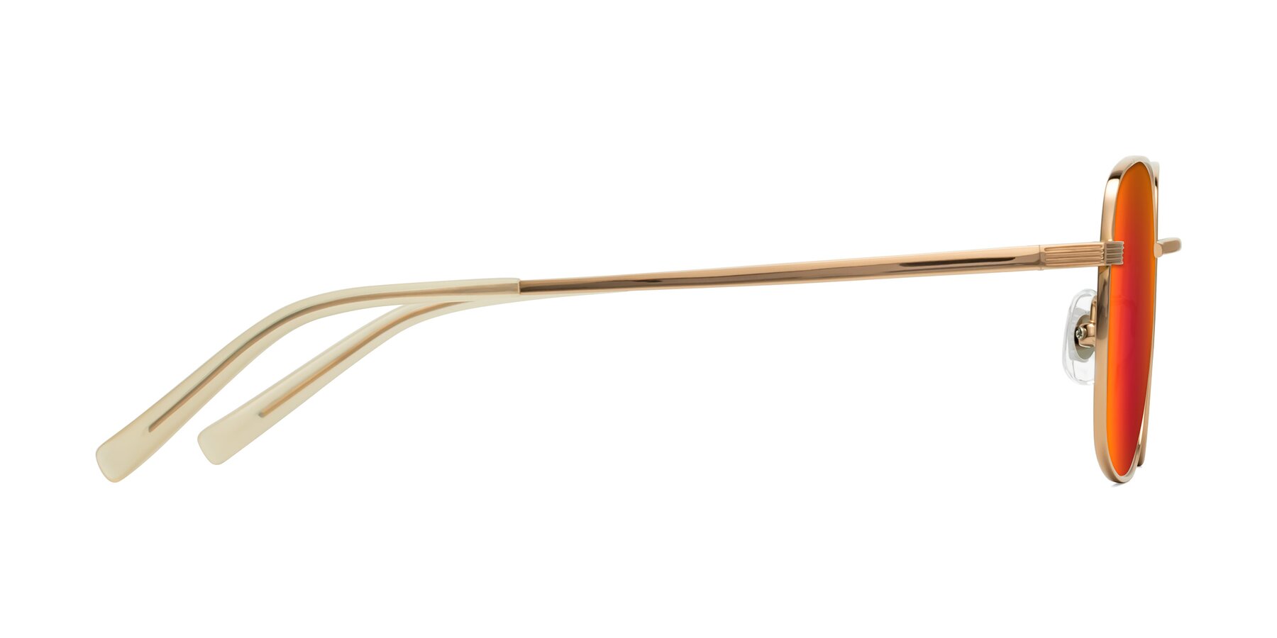 Side of Newman in Rose Gold with Red Gold Mirrored Lenses