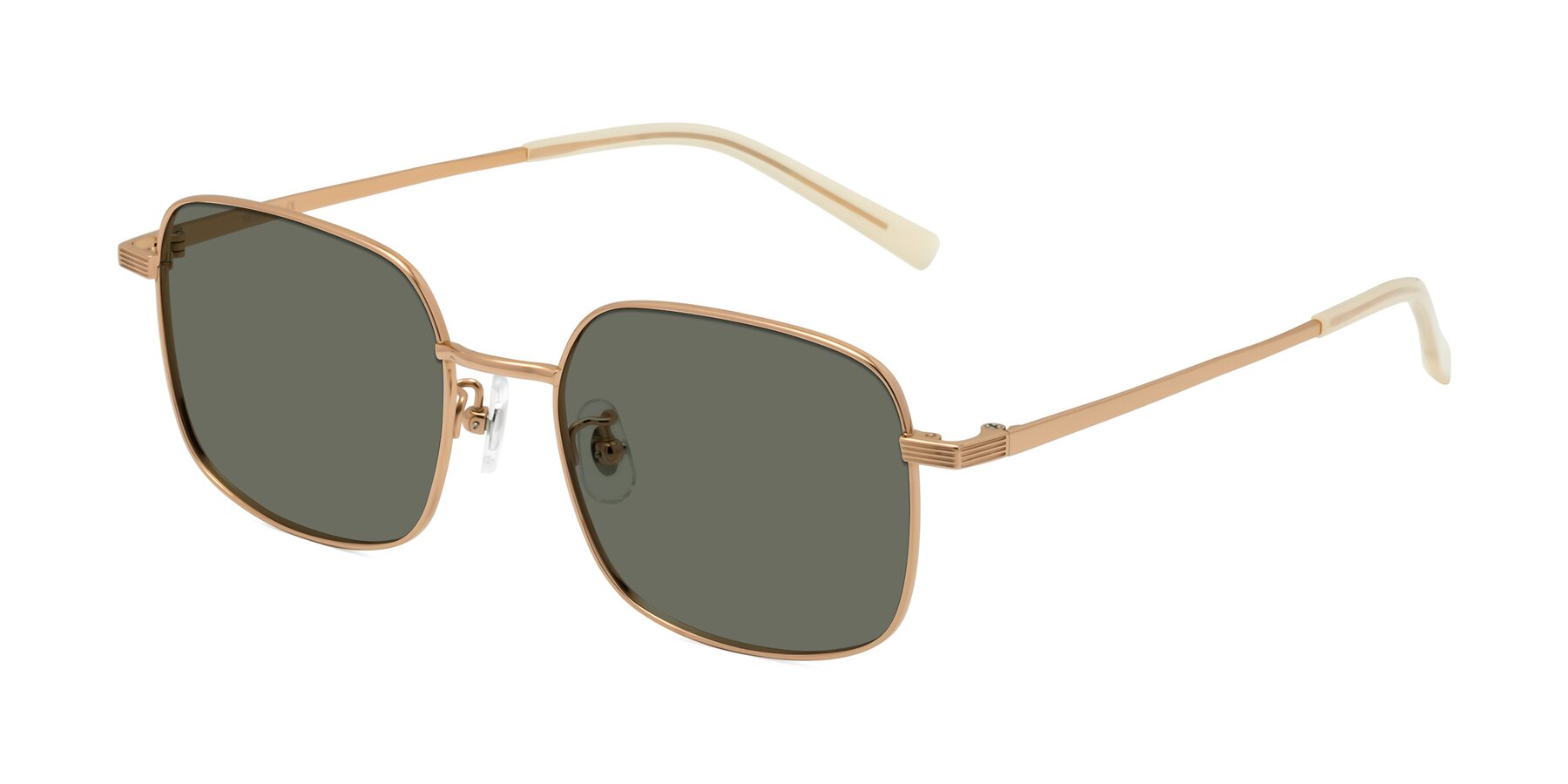 Angle of Newman in Rose Gold with Gray Polarized Lenses