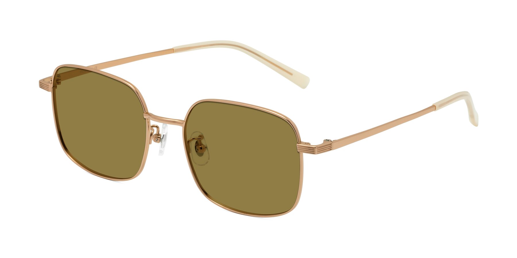 Angle of Newman in Rose Gold with Brown Polarized Lenses