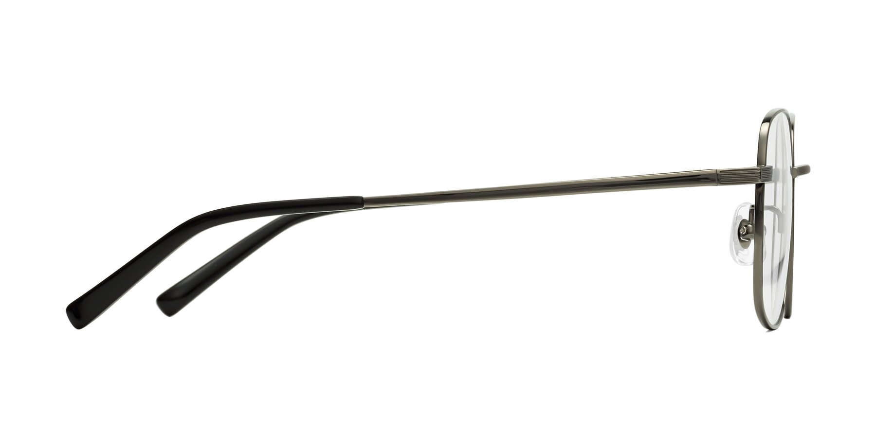 Side of Newman in Gunmetal with Clear Eyeglass Lenses
