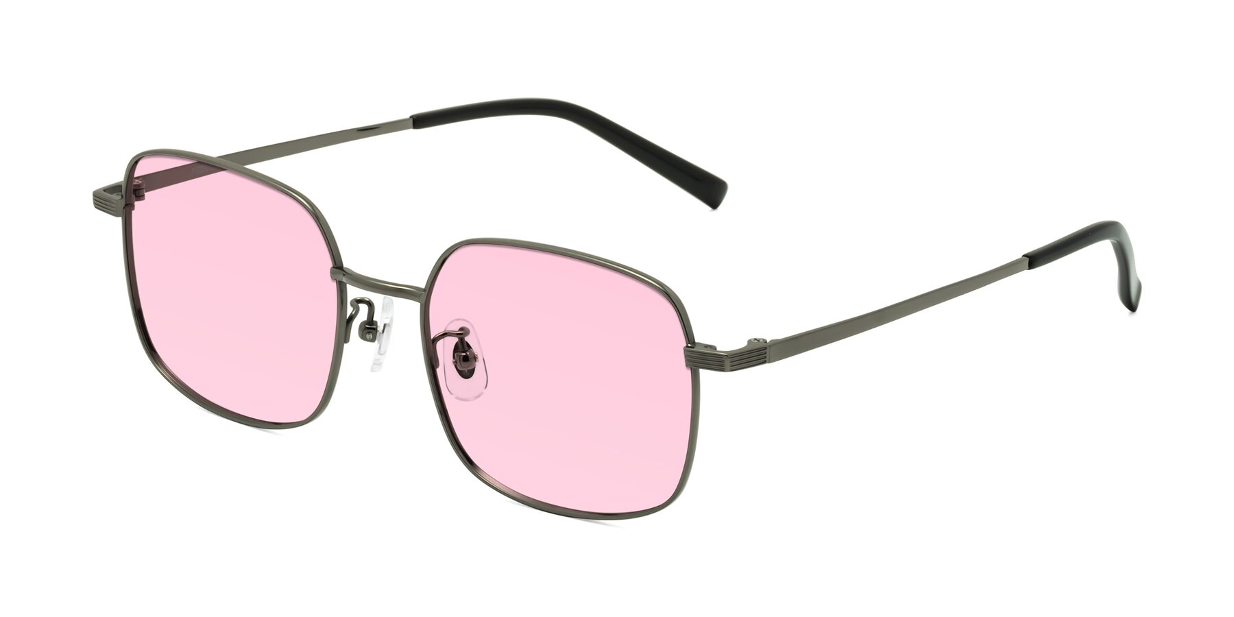 Angle of Newman in Gunmetal with Light Pink Tinted Lenses