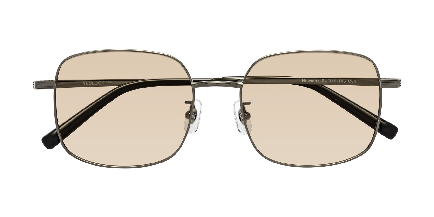 Folded Front of Newman in Gunmetal with Light Brown Tinted Lenses