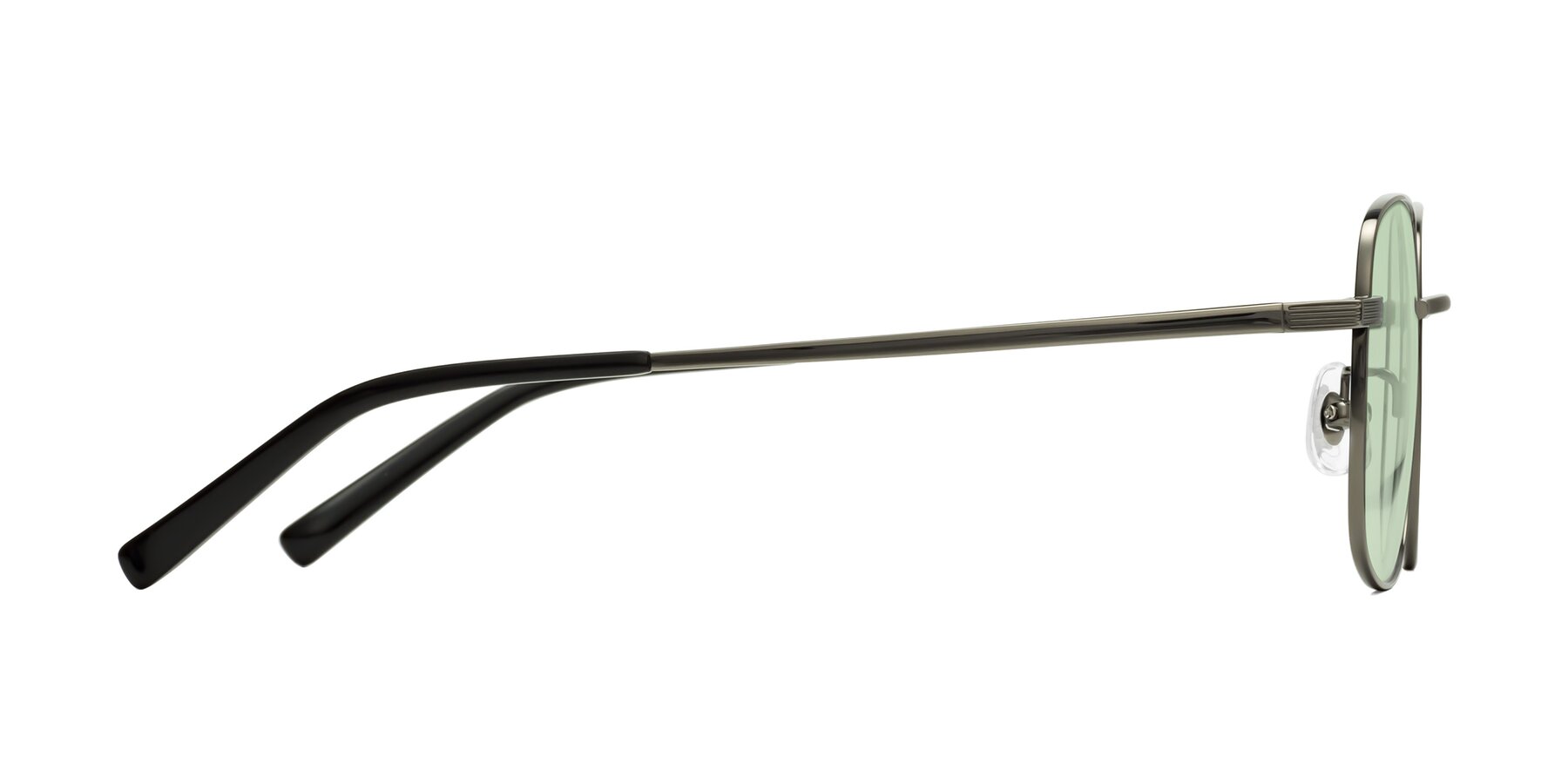 Side of Newman in Gunmetal with Light Green Tinted Lenses