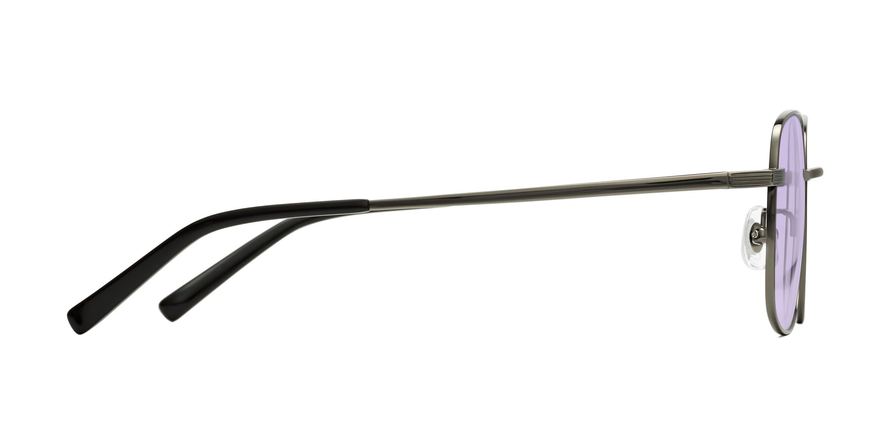 Side of Newman in Gunmetal with Light Purple Tinted Lenses