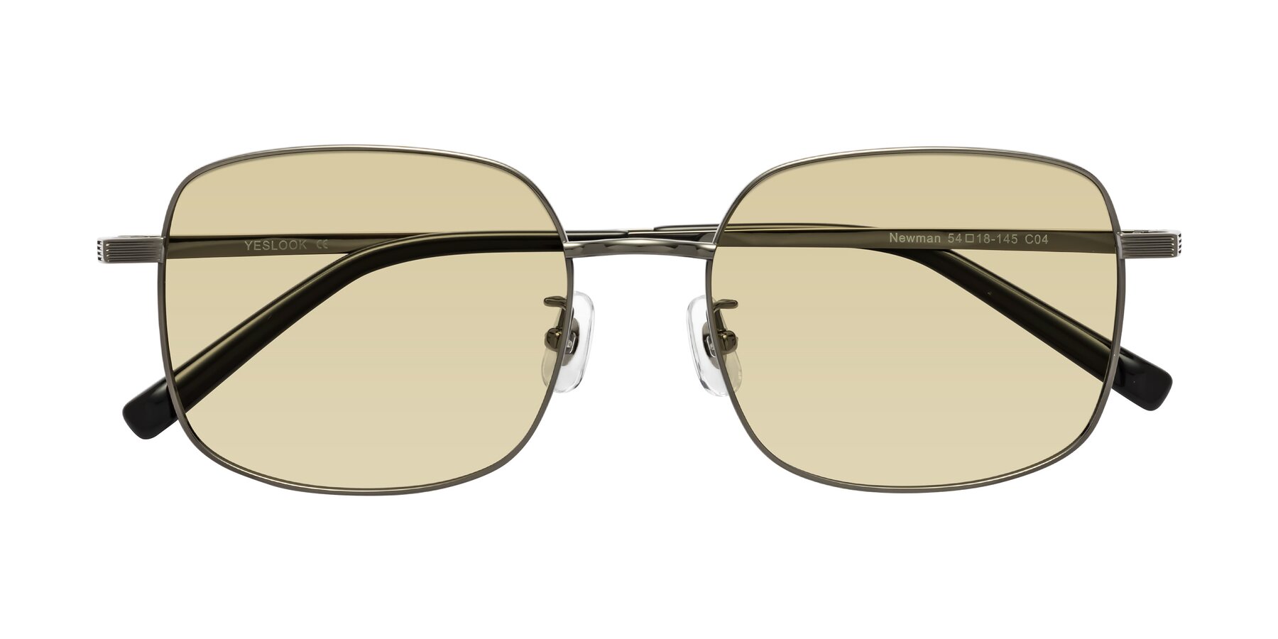 Folded Front of Newman in Gunmetal with Light Champagne Tinted Lenses