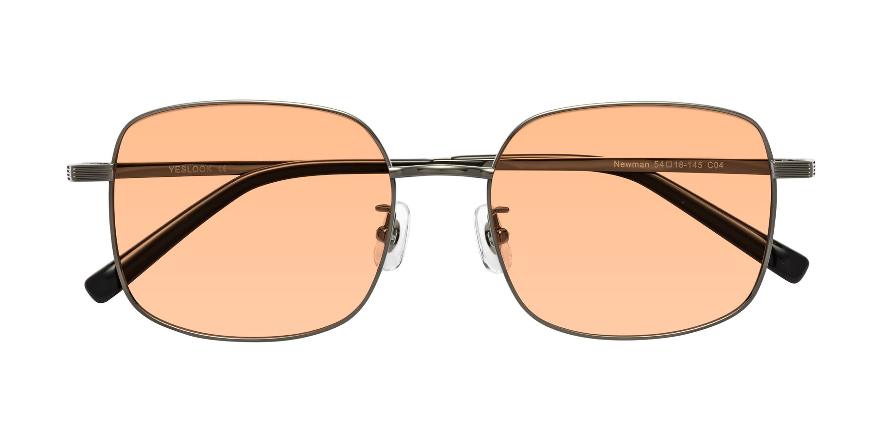 Folded Front of Newman in Gunmetal with Light Orange Tinted Lenses