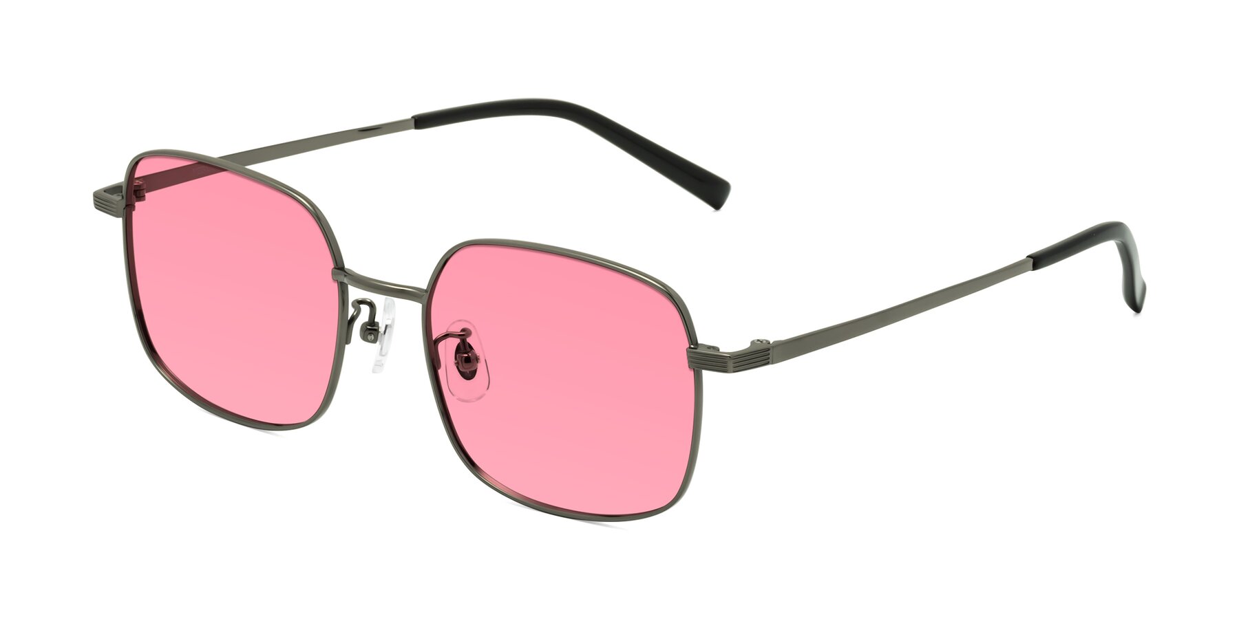 Angle of Newman in Gunmetal with Pink Tinted Lenses