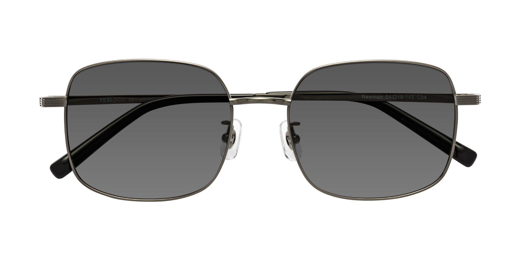 Folded Front of Newman in Gunmetal with Medium Gray Tinted Lenses