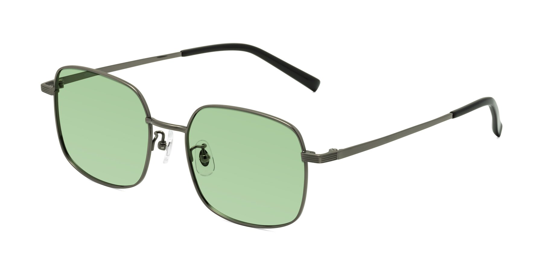 Angle of Newman in Gunmetal with Medium Green Tinted Lenses