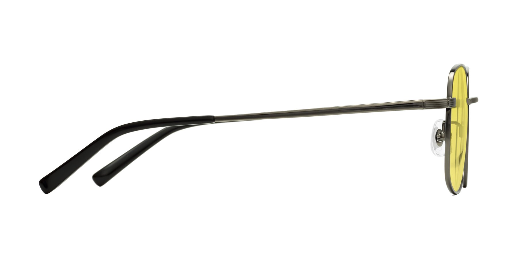 Side of Newman in Gunmetal with Medium Yellow Tinted Lenses