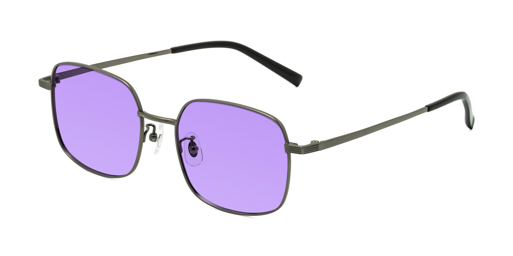 Angle of Newman in Gunmetal with Medium Purple Tinted Lenses