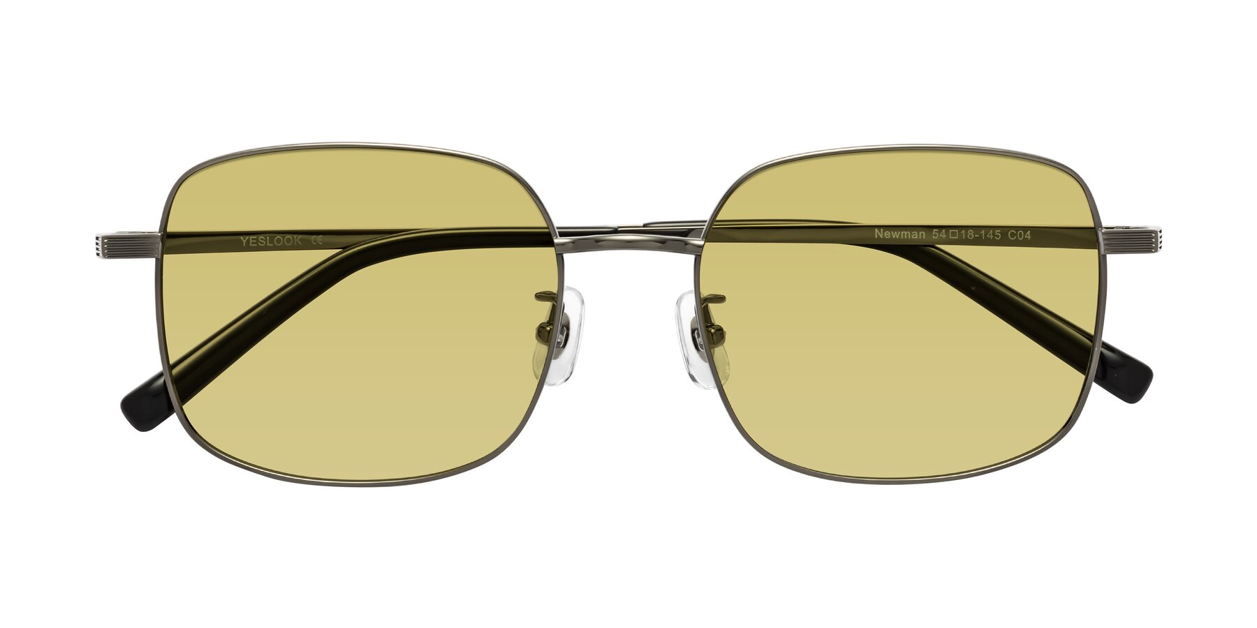 Folded Front of Newman in Gunmetal with Medium Champagne Tinted Lenses