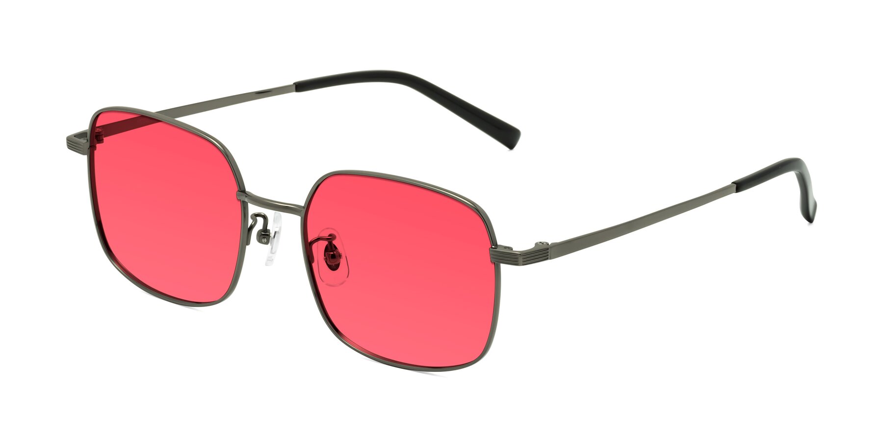 Angle of Newman in Gunmetal with Red Tinted Lenses