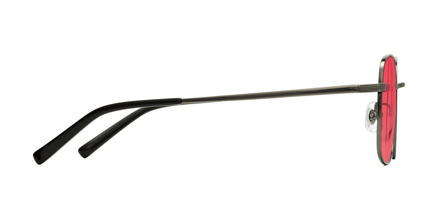Side of Newman in Gunmetal with Red Tinted Lenses