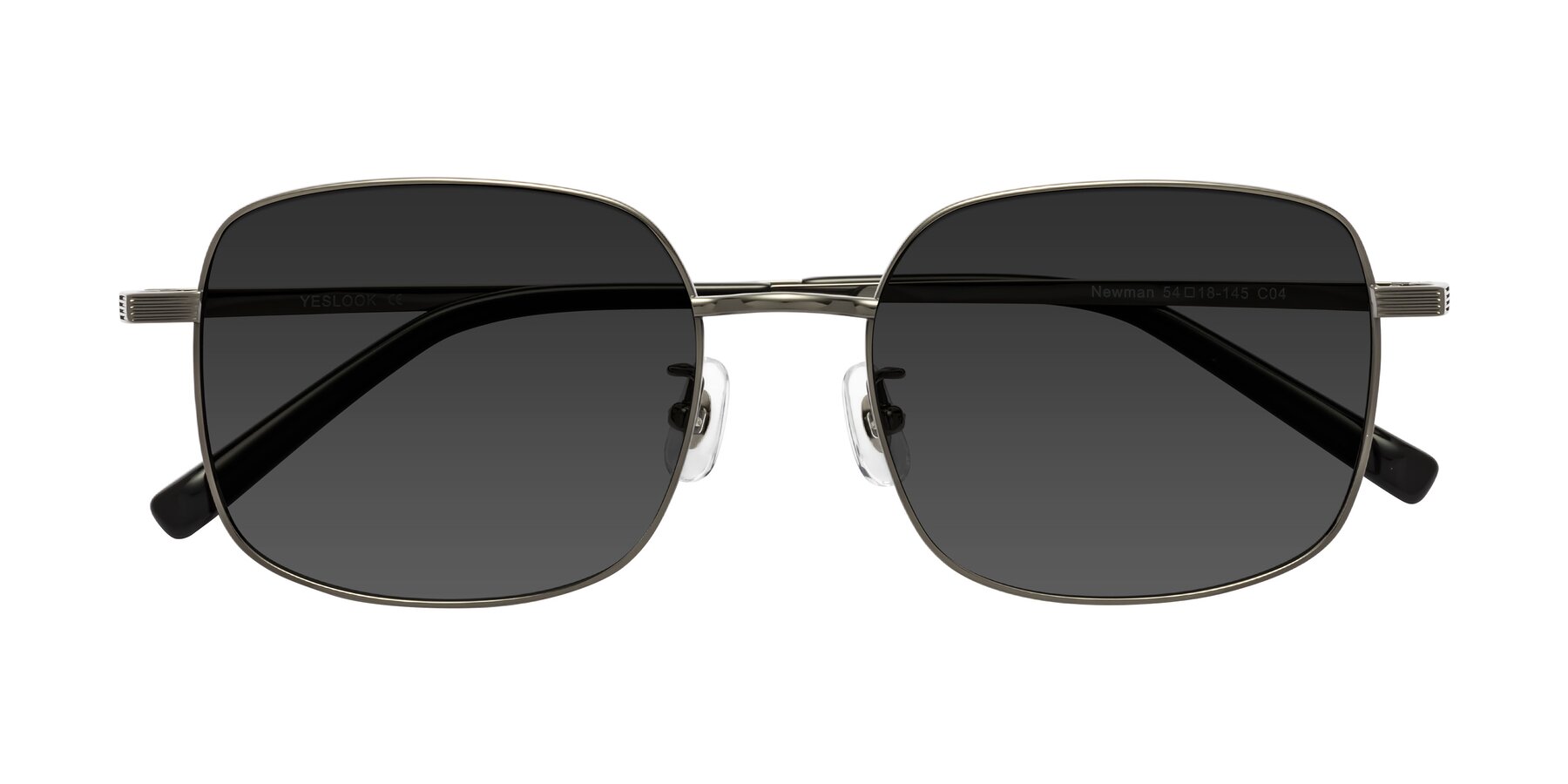 Folded Front of Newman in Gunmetal with Gray Tinted Lenses