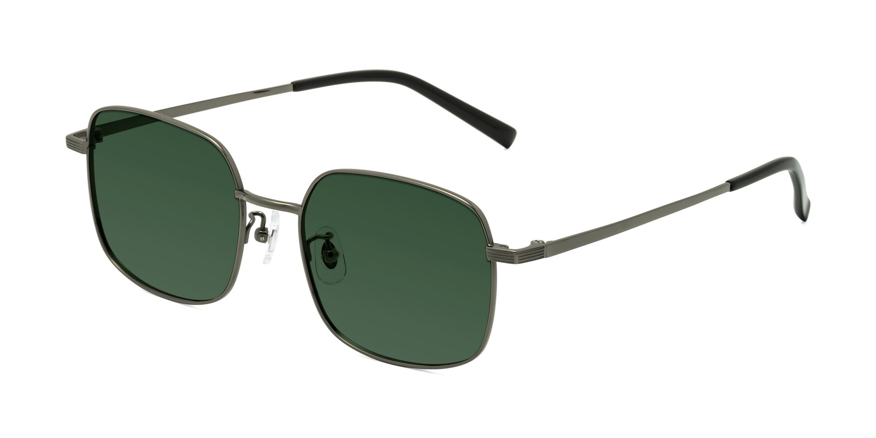 Angle of Newman in Gunmetal with Green Tinted Lenses