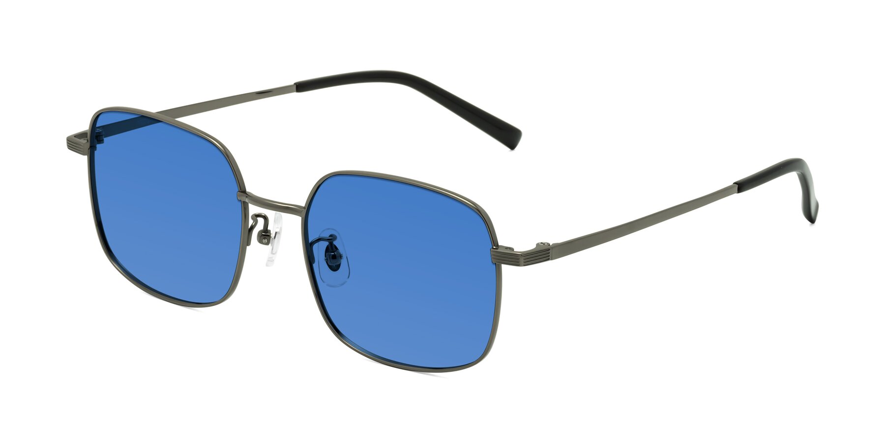 Angle of Newman in Gunmetal with Blue Tinted Lenses