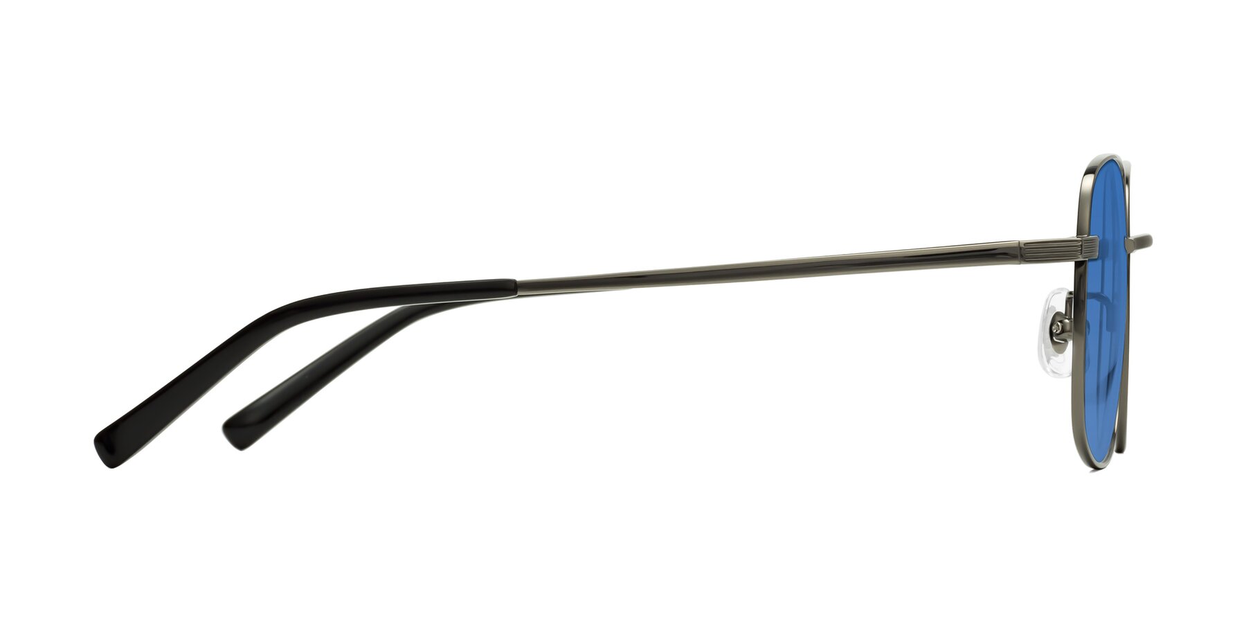 Side of Newman in Gunmetal with Blue Tinted Lenses