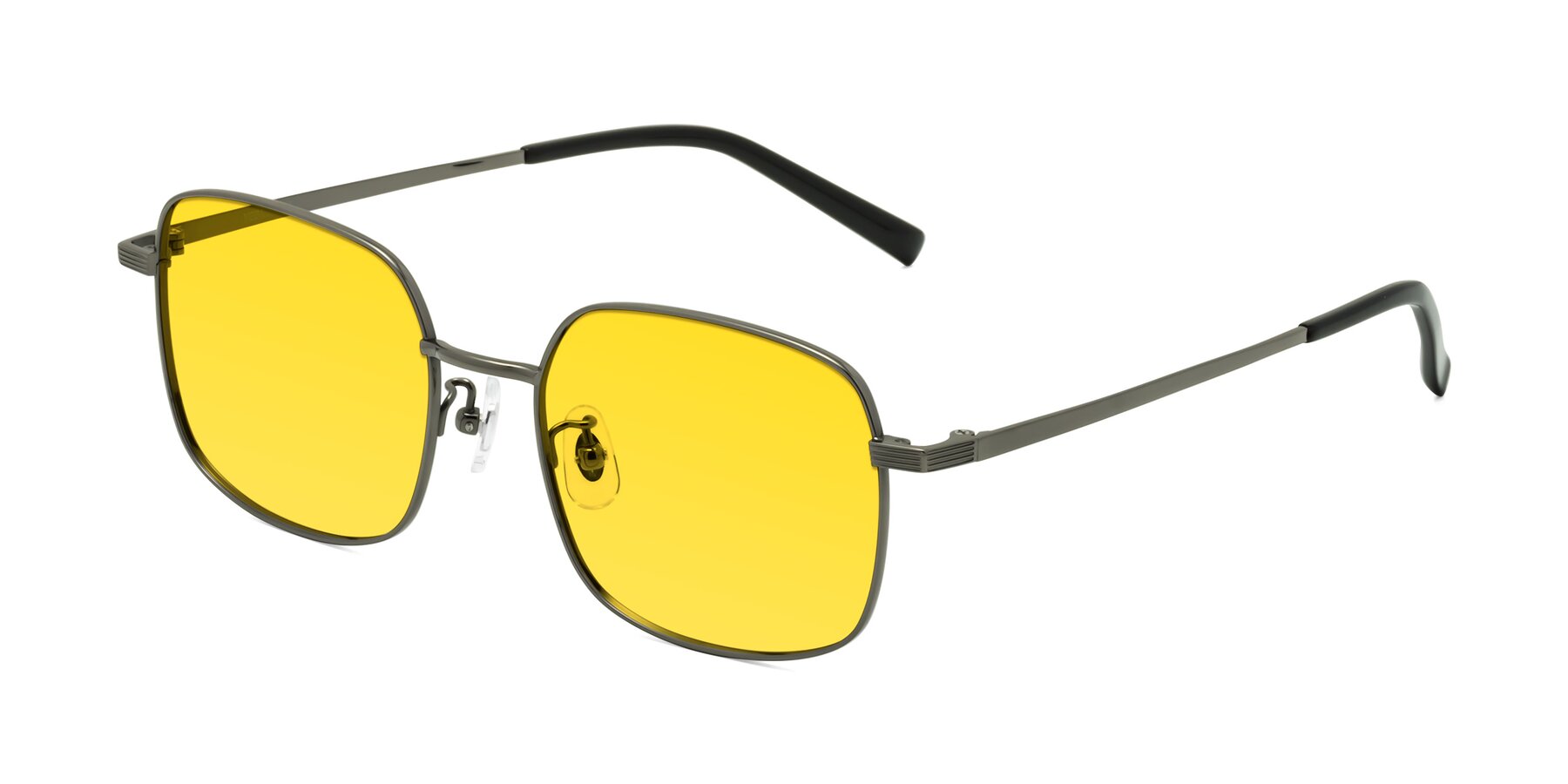 Angle of Newman in Gunmetal with Yellow Tinted Lenses