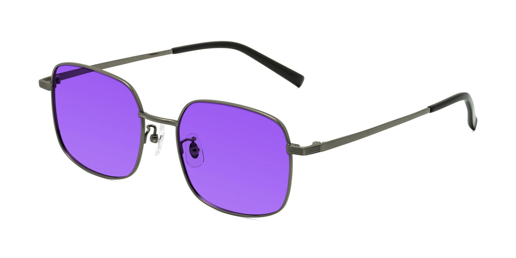 Angle of Newman in Gunmetal with Purple Tinted Lenses