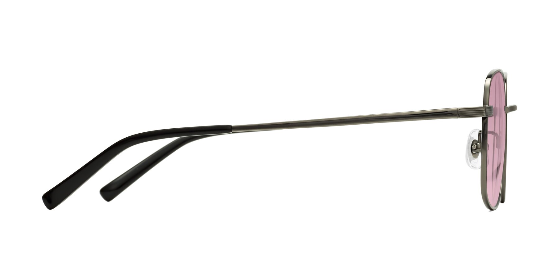 Side of Newman in Gunmetal with Light Wine Tinted Lenses