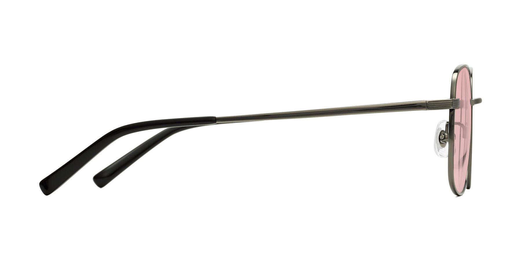 Side of Newman in Gunmetal with Light Garnet Tinted Lenses