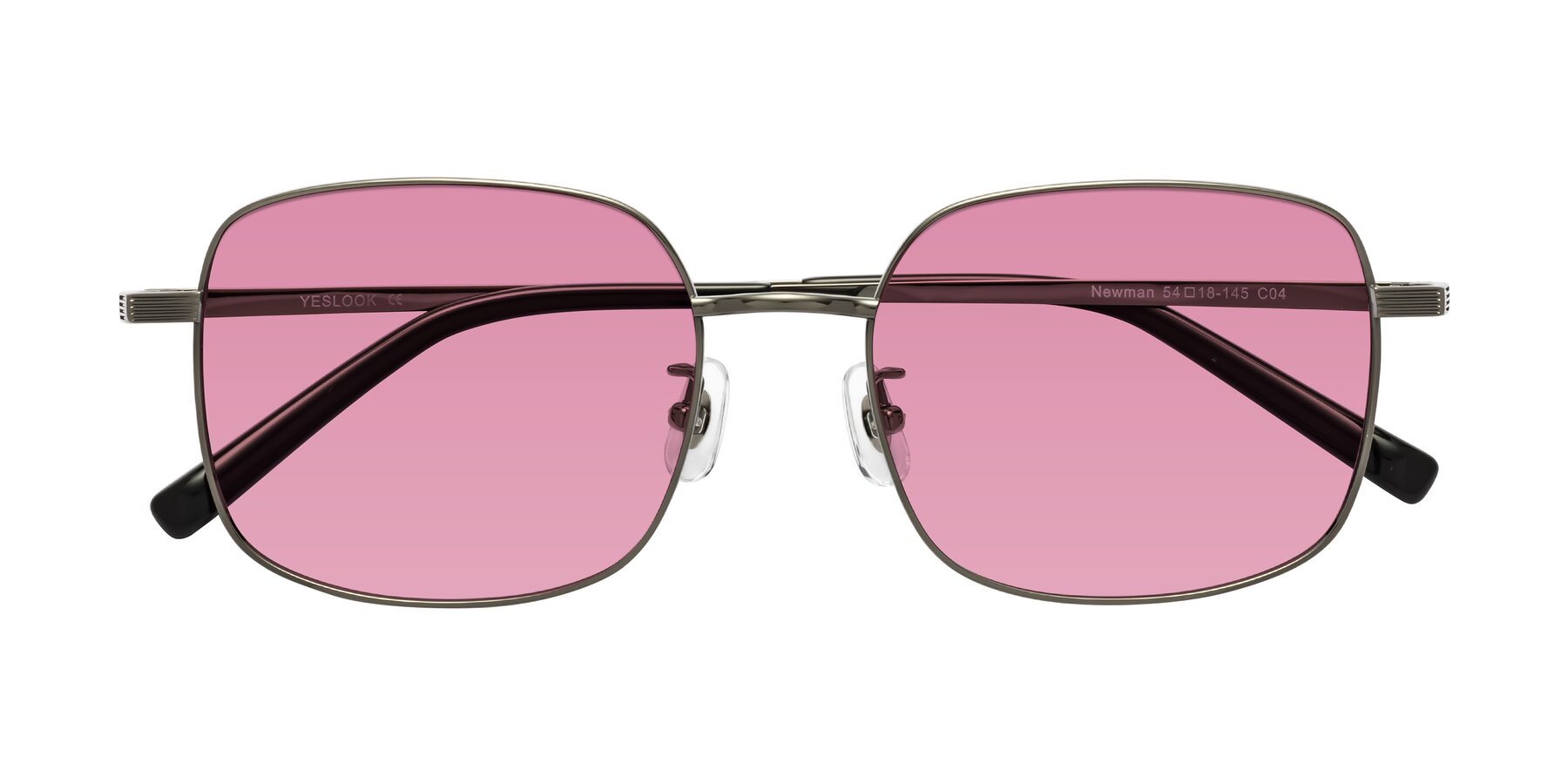 Folded Front of Newman in Gunmetal with Medium Wine Tinted Lenses