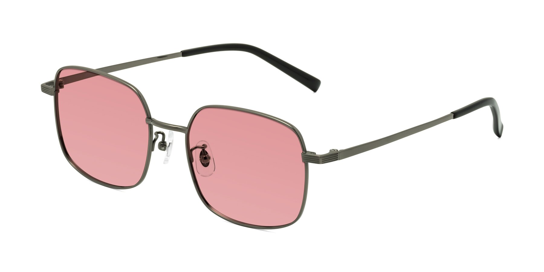Angle of Newman in Gunmetal with Medium Garnet Tinted Lenses