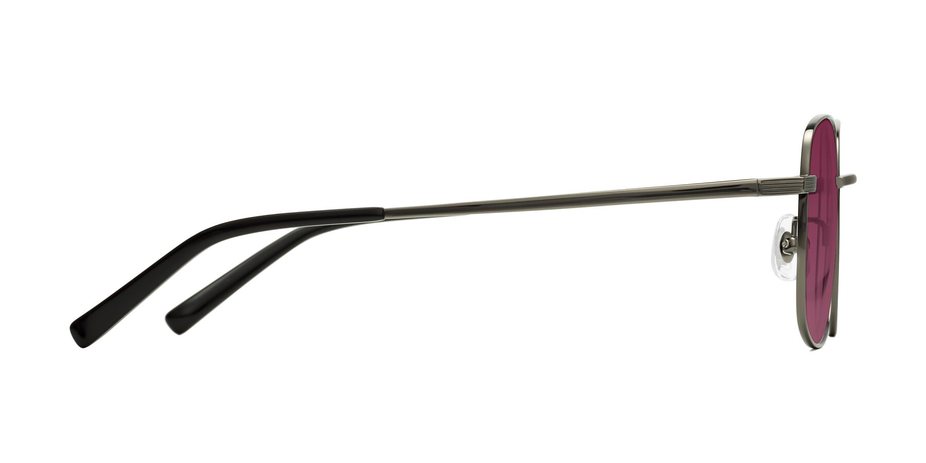 Side of Newman in Gunmetal with Wine Tinted Lenses