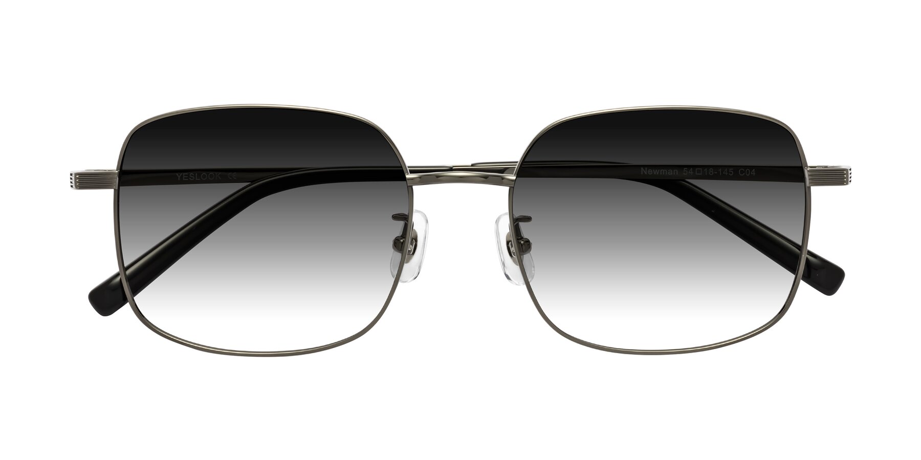 Folded Front of Newman in Gunmetal with Gray Gradient Lenses