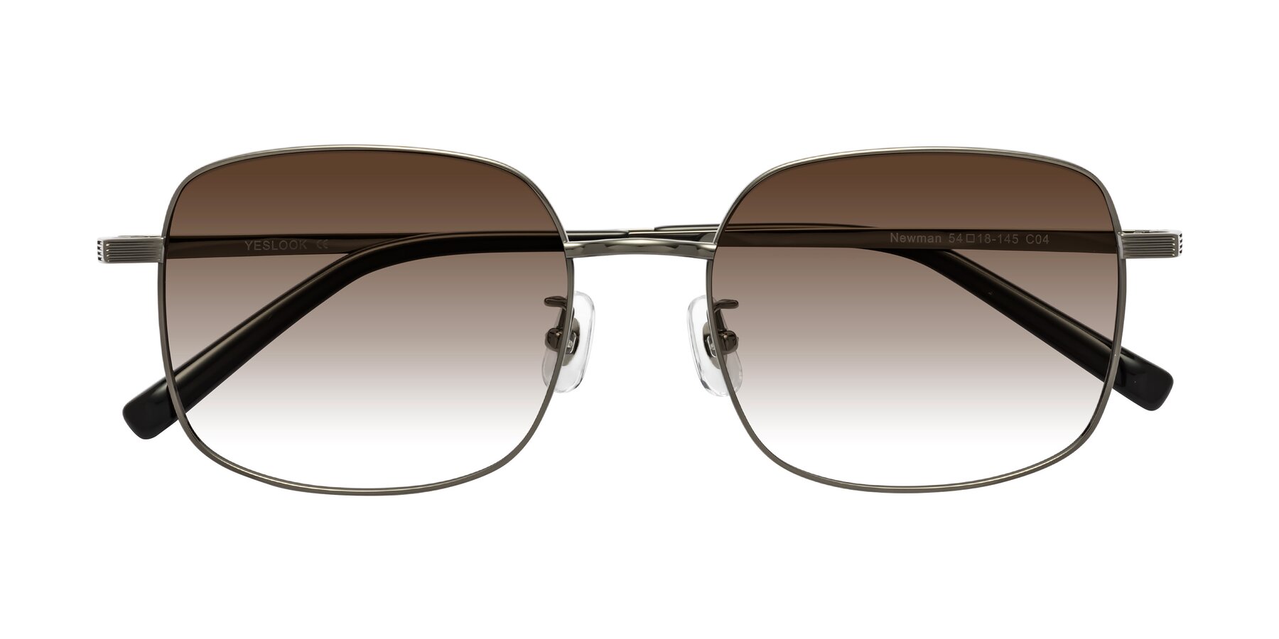 Folded Front of Newman in Gunmetal with Brown Gradient Lenses