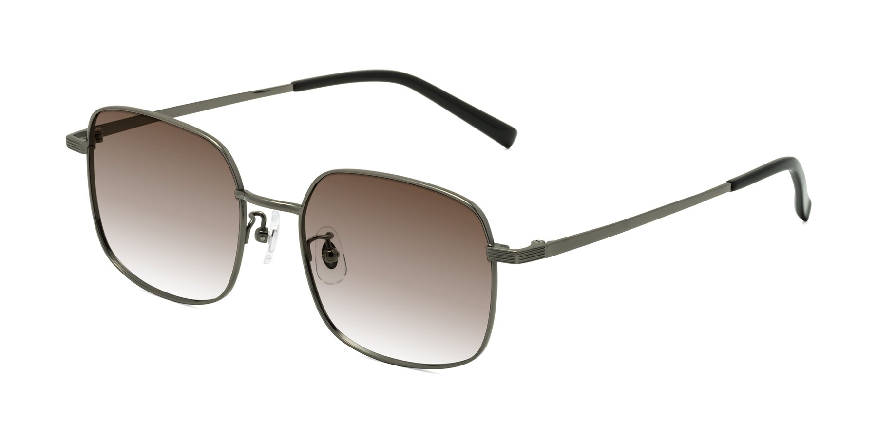 Angle of Newman in Gunmetal with Brown Gradient Lenses